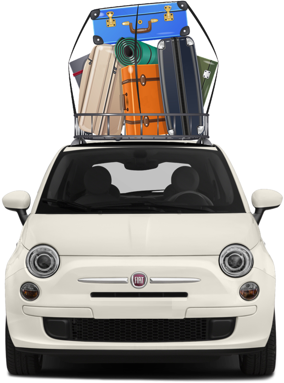 Compact Car Loaded With Luggage PNG image