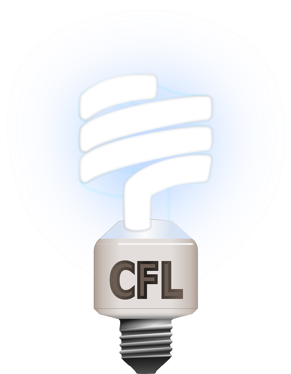 Compact Fluorescent Lightbulb Illustration PNG image