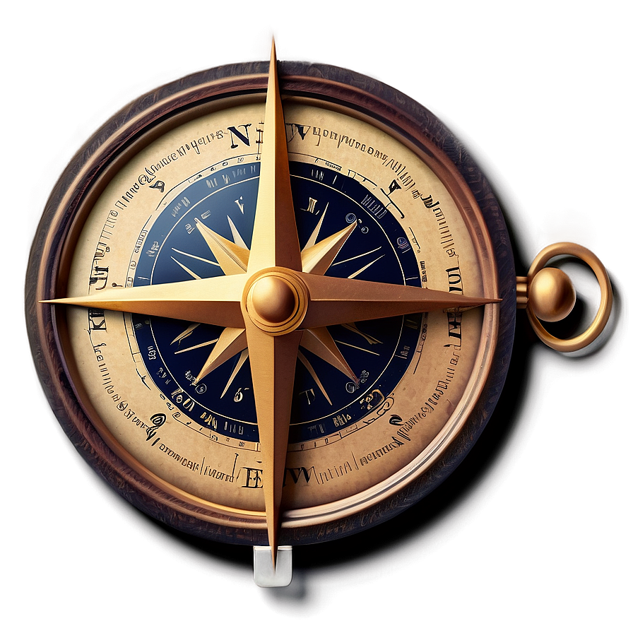 Compass On Vintage Paper Png 05042024 PNG image