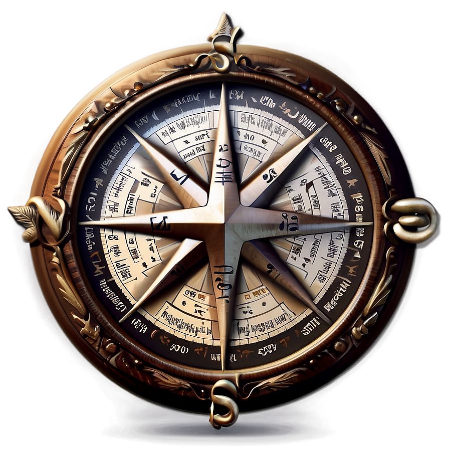 Compass Rose For Orienteering Png 05252024 PNG image
