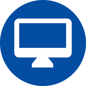 Computer Monitor Icon Blue Background PNG image