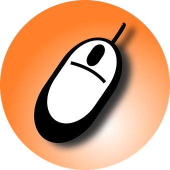 Computer Mouse Icon Orange Background PNG image