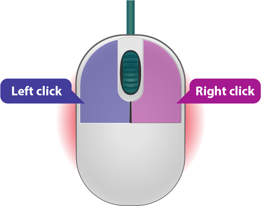 Computer Mouse Left Right Click Diagram PNG image