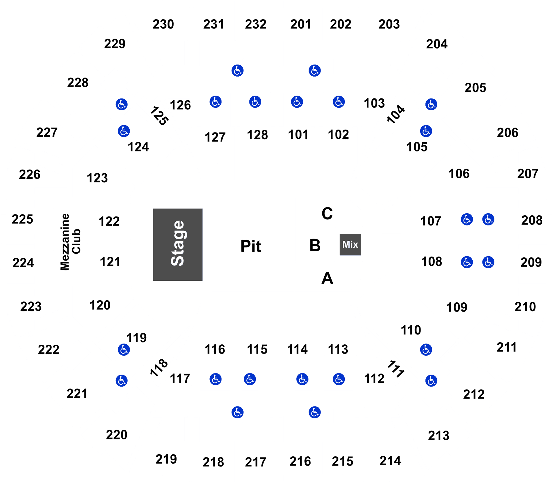 Concert Venue Seating Chart PNG image