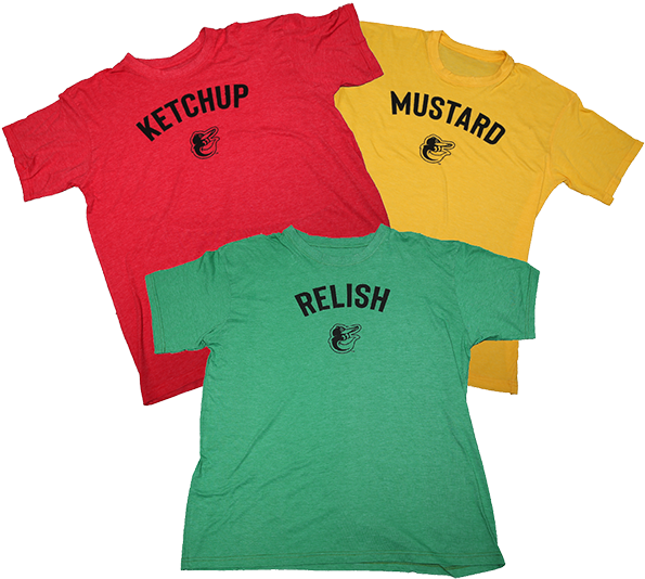 Condiment Themed T Shirts Display PNG image