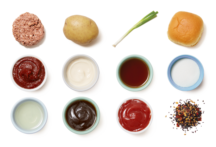Condimentsand Snacks Top View PNG image