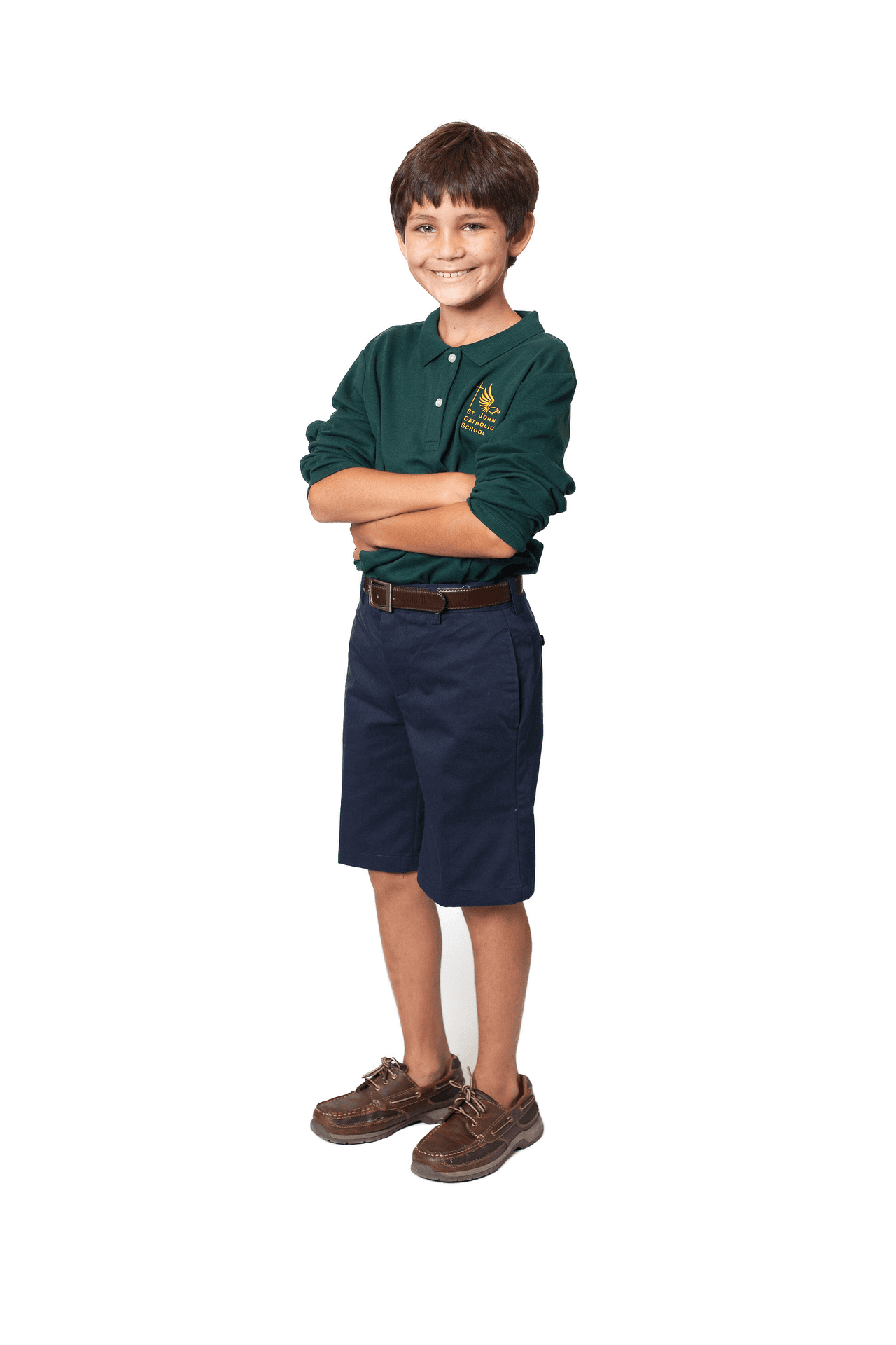 Confident Boy Standing Arms Crossed PNG image