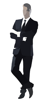 Confident Businessman Silhouette PNG image