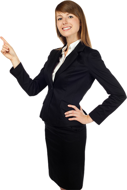Confident Businesswoman Pointing PNG image