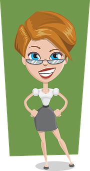 Confident Cartoon Girl Character PNG image