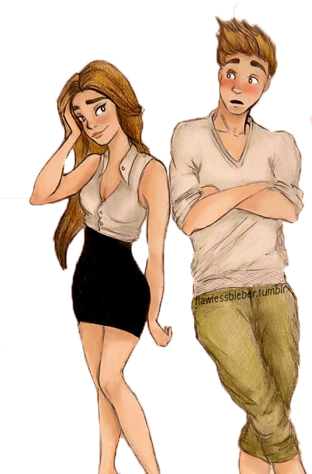 Confident Couple Tumblr Art PNG image