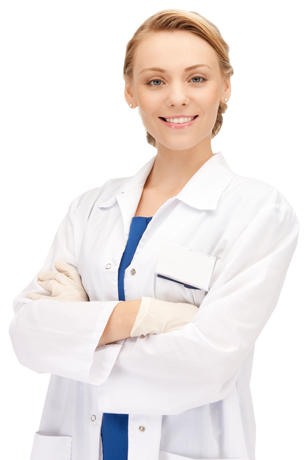 Confident Female Dentist Portrait PNG image