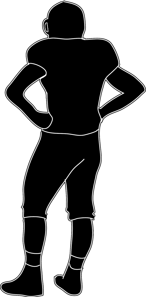 Confident Footballer Silhouette PNG image