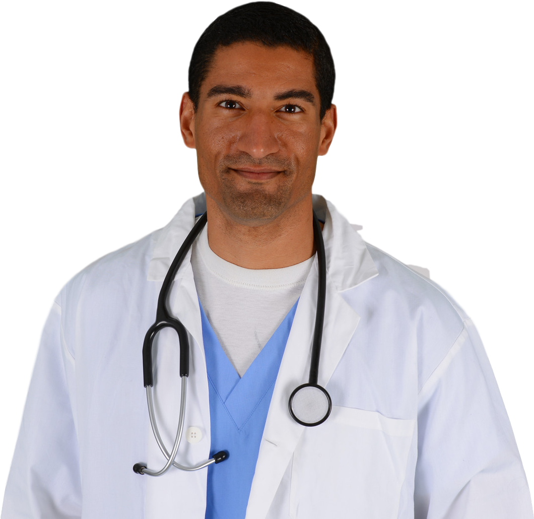 Confident Male Doctor Portrait PNG image
