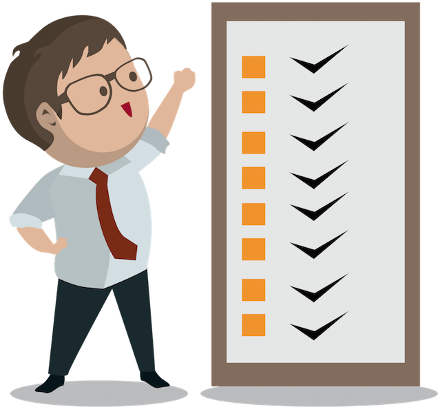 Confident Man Checklist Completed PNG image