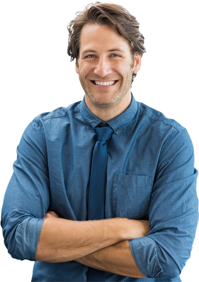 Confident Man Crossed Arms PNG image