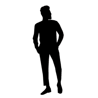 Confident Man Silhouette PNG image