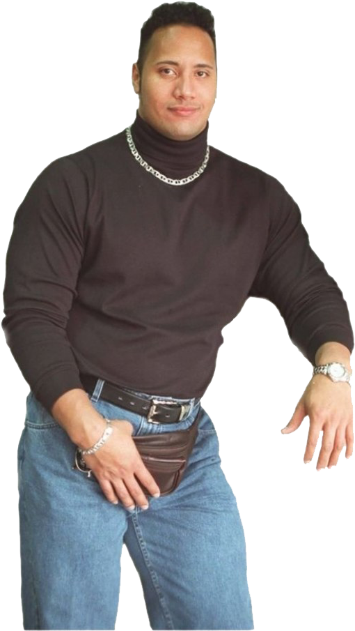 Confident Manin Black Turtleneck PNG image