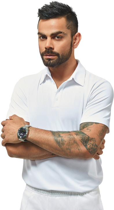 Confident Manin White Polo Shirt PNG image
