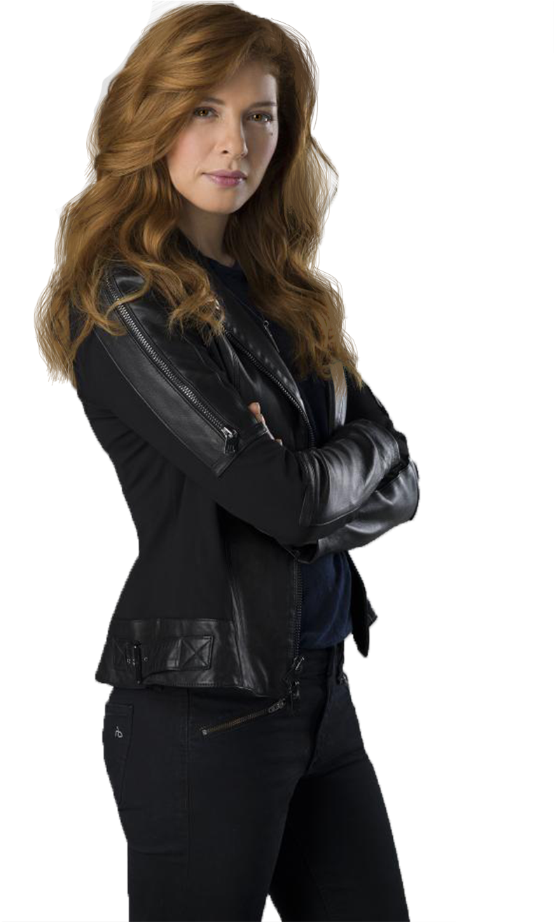 Confident Redheadin Leather Jacket PNG image