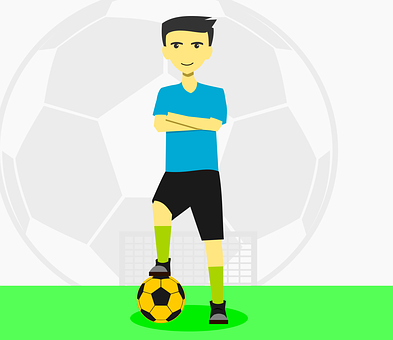 Confident Soccer Player Cartoon PNG image