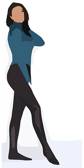 Confident Stance Woman Illustration PNG image