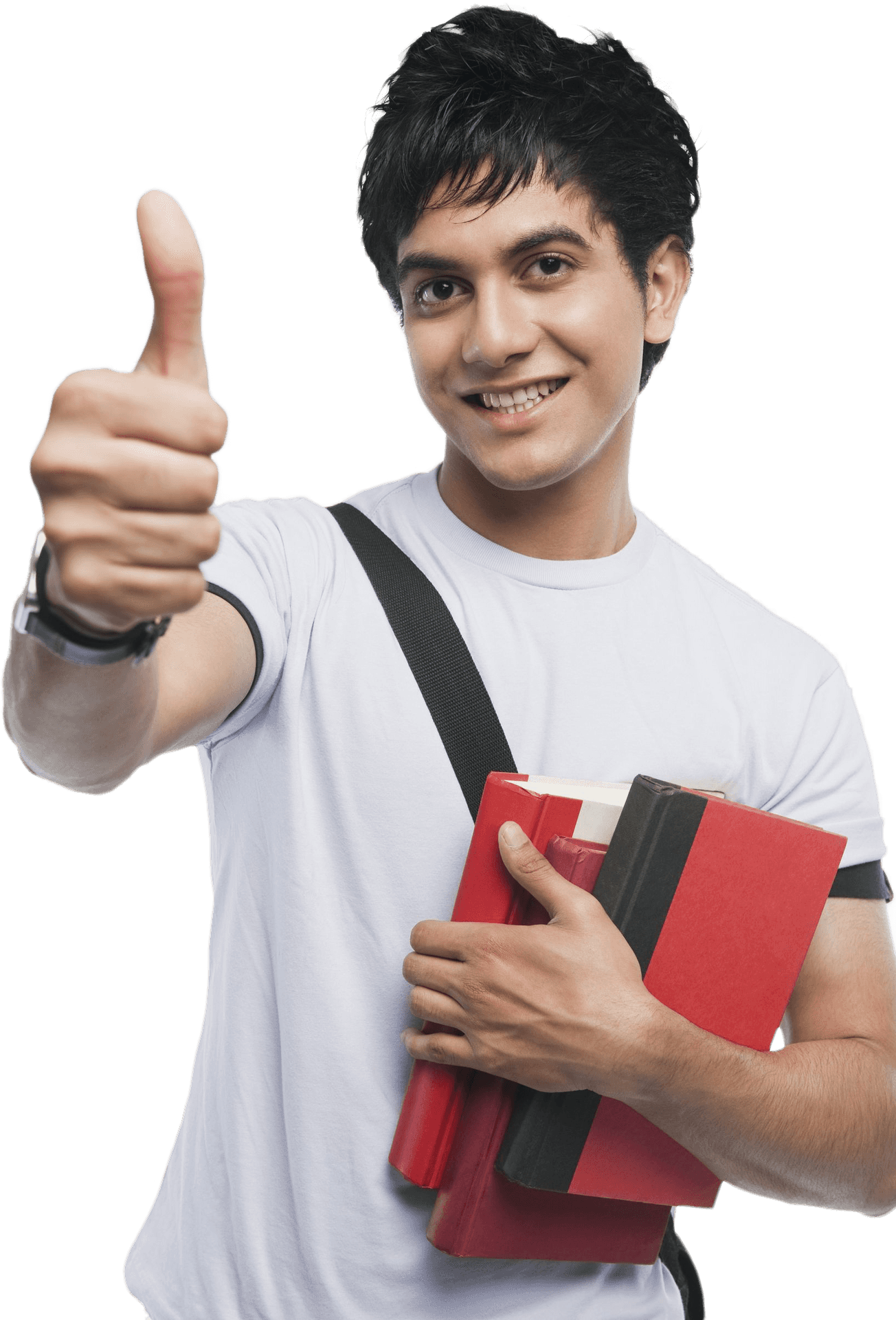 Confident Student Thumbs Up PNG image