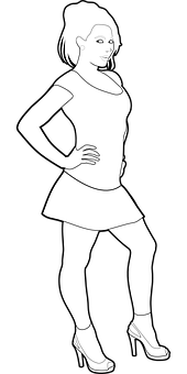 Confident Woman Silhouette PNG image