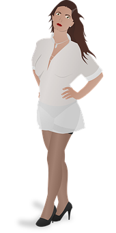 Confident Woman Vector Illustration PNG image