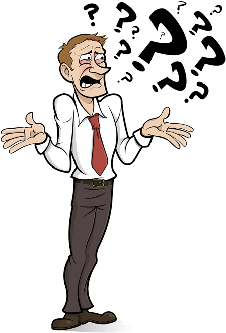 Confused Businessman Cartoon PNG image