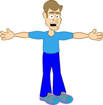 Confused Cartoon Man_ Vector PNG image