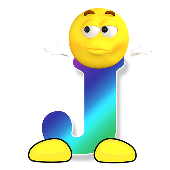 Confused Letter J Emoji PNG image