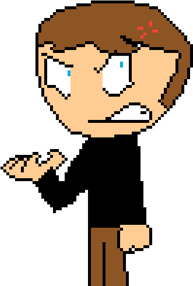 Confused Pixel Art Character PNG image