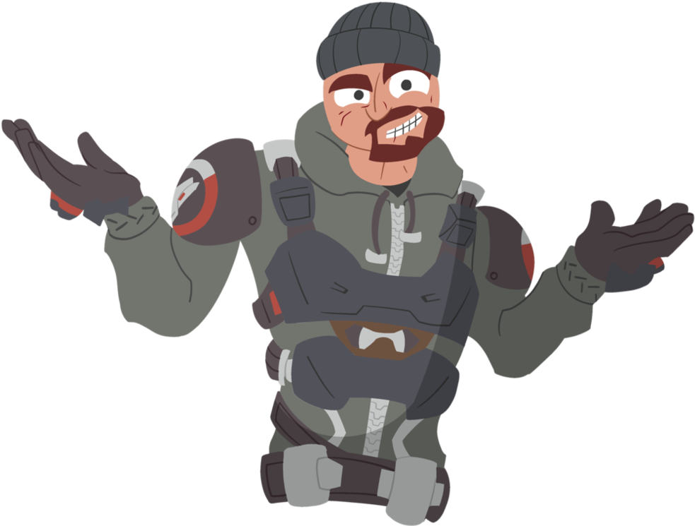 Confused Soldier Cartoon Shrug PNG image