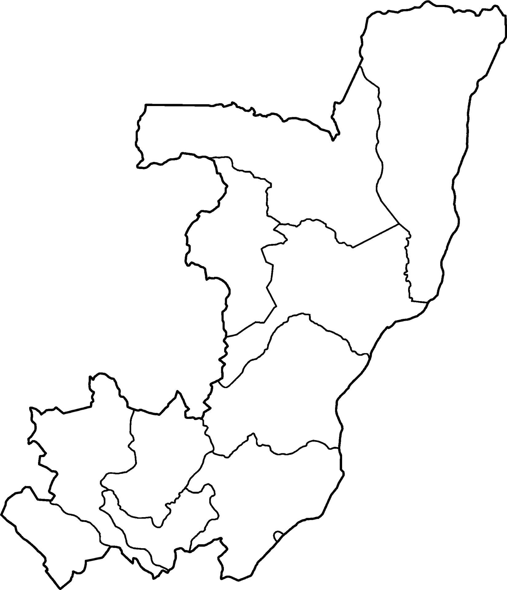 Congo Basin Outline Map PNG image