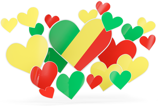 Congo Flag Heart Celebration PNG image