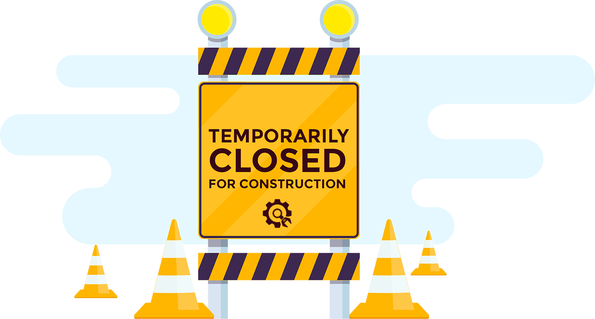 Construction Closure Notification Sign PNG image