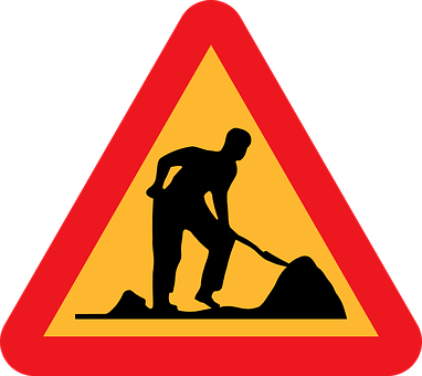 Construction Work Sign Warning PNG image