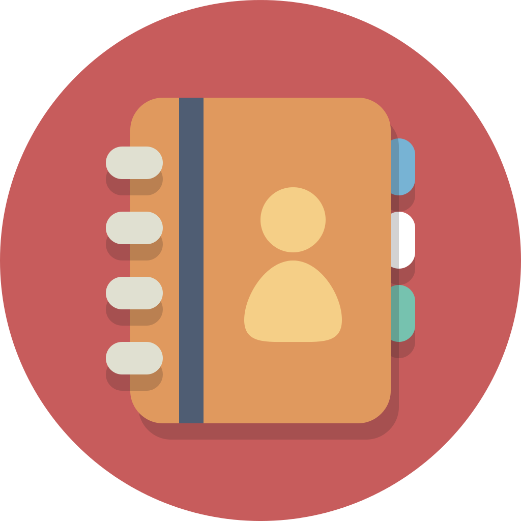 Contact Book Icon Flat Design PNG image