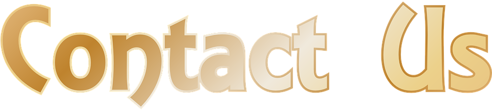 Contact Us Golden Text PNG image