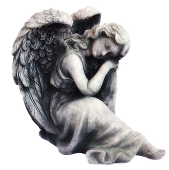 Contemplative Angel Sculpture PNG image