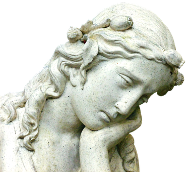 Contemplative Angel Statue PNG image