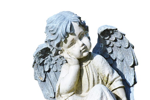 Contemplative Angel Statue PNG image