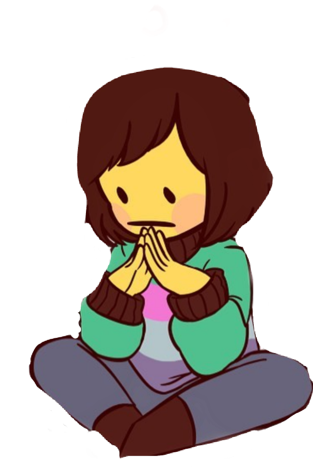 Contemplative Animated Character PNG image