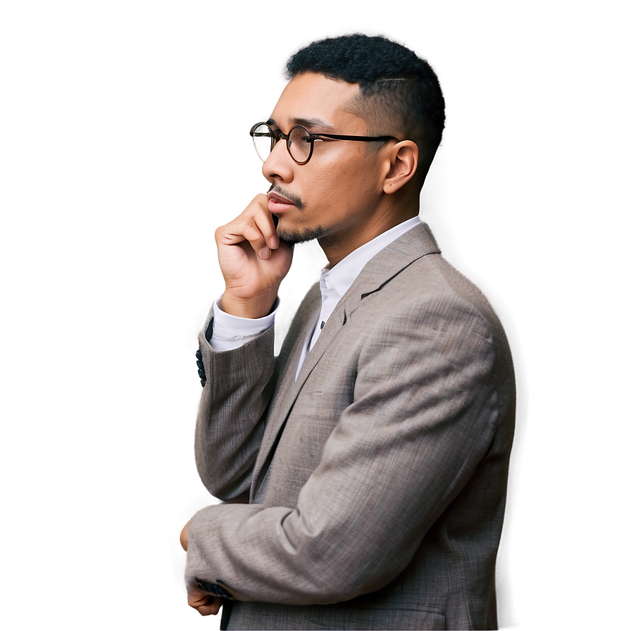 Contemplative Intellectual Man Png Egv PNG image