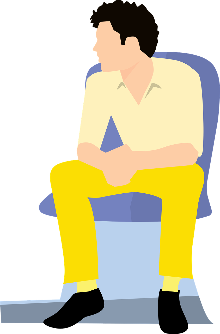Contemplative Man Sitting PNG image