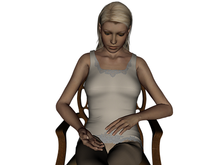 Contemplative Woman Sittingin Darkness PNG image