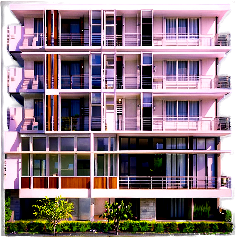 Contemporary Apartment Facade Png 05242024 PNG image