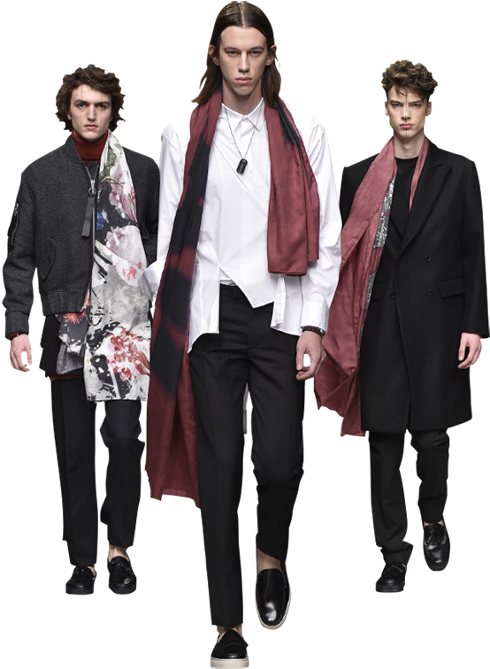 Contemporary Mens Fashion Trio PNG image