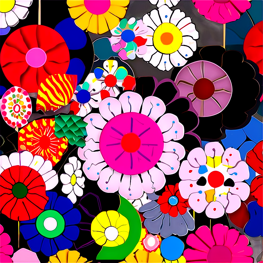 Contemporary Murakami Flower Art Png 32 PNG image